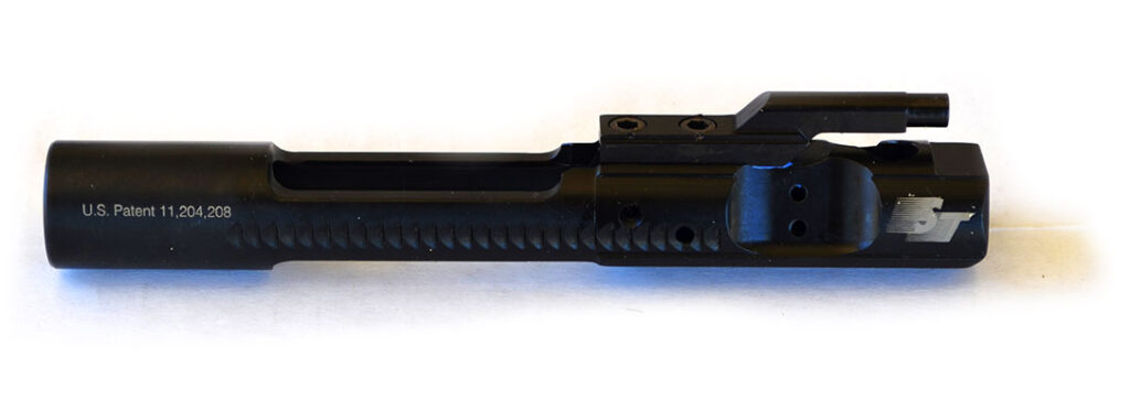 Speed Tac bolt carriers feature cuts on the underside that allow a fully loaded mag to be seated without any issues.